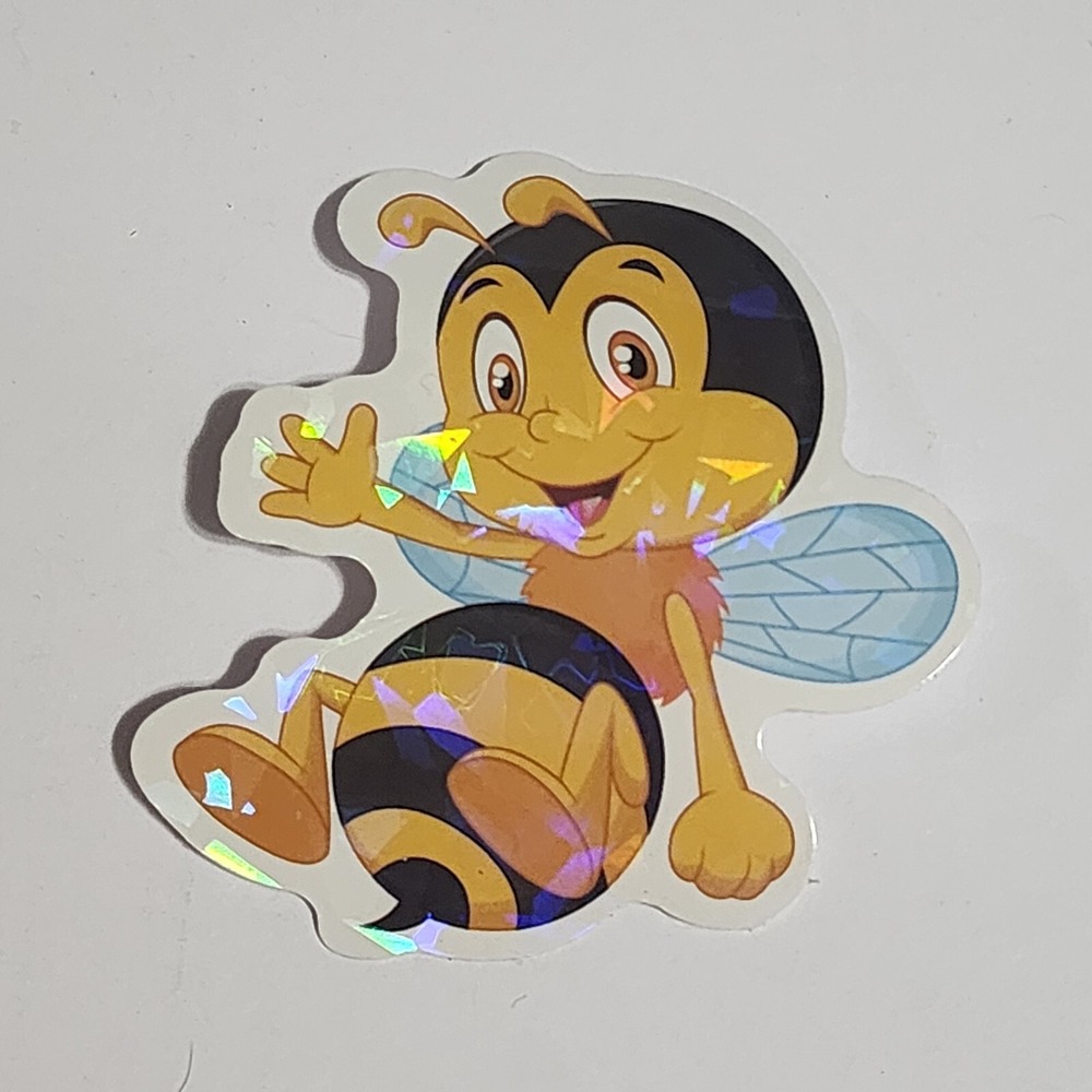 Holographic Bumblebee Sticker Decal Shiny Cartoon Bee 2.5 Inch